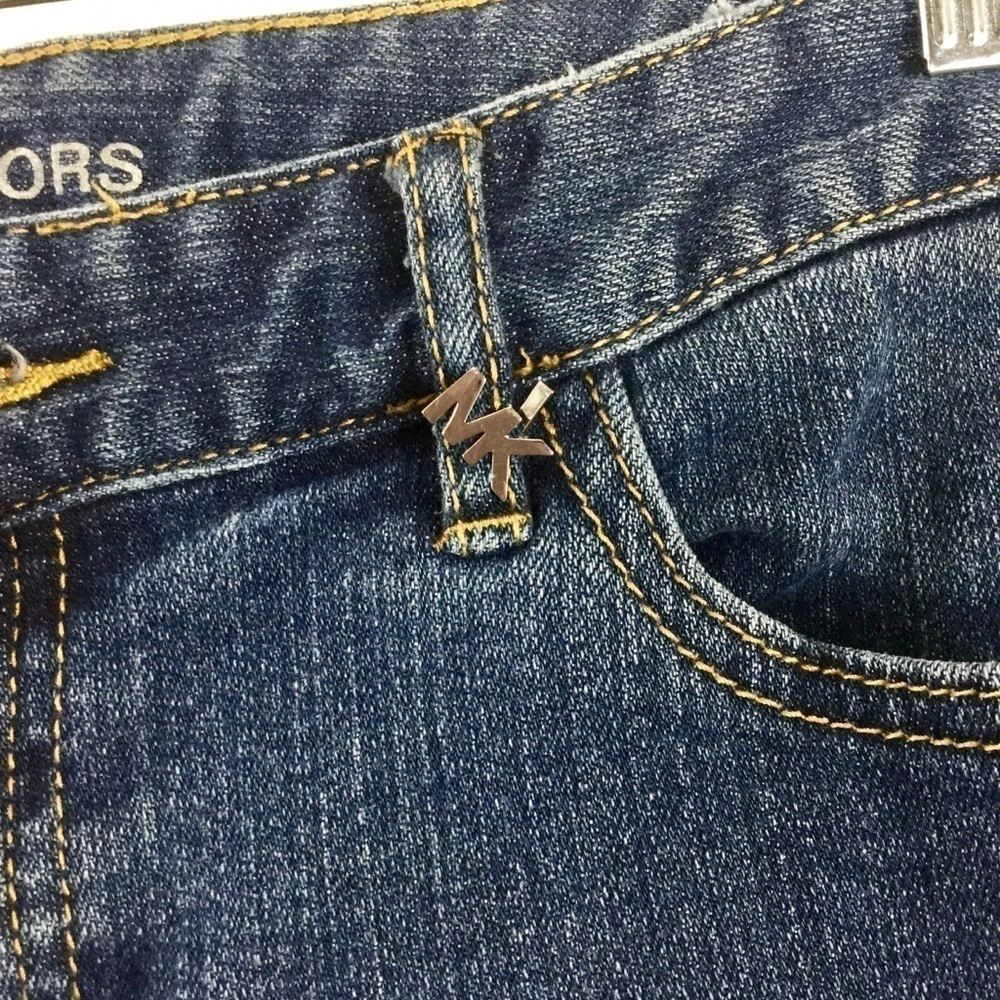 MICHAEL Kors Low-Rise Bootcut Jeans with Silver Studded Back Pockets Size 8 - Picture 6 of 9